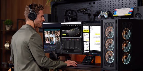 A gaming desk can help with cable management, better monitor viewing positions and more. 