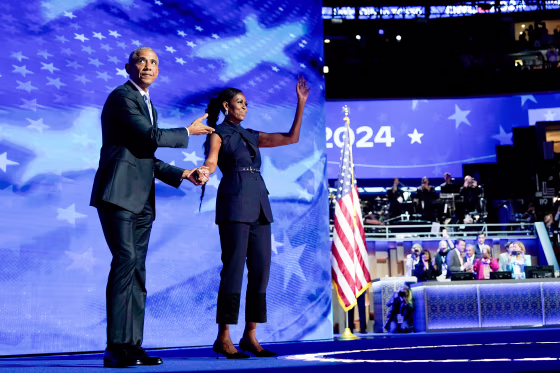 Day Two Of The 2024 Democratic National Convention barack michelle obama dnc politics political politician