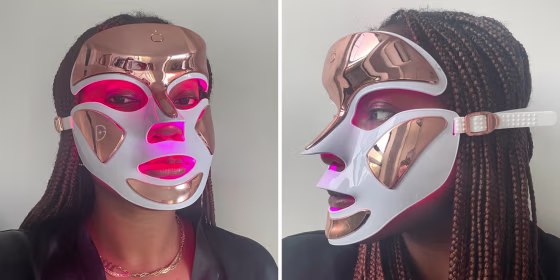 I tried  the DRx Spectralite Faceware Pro for three weeks on clean, dry skin, using the red, blue, and combination light therapy treatments.