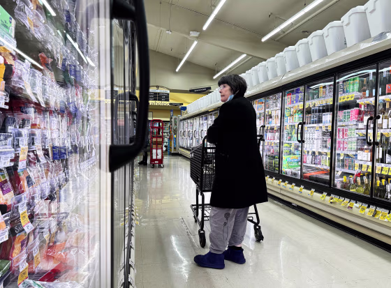 A customer shops for groceries 