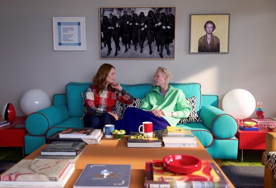 Julianne Moore and Tilda Swinton in "The Room Next Door."