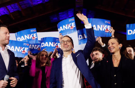 Austria's far right FPOe was ahead of the ruling conservatives in Sunday's national vote, according to projections published by public broadcaster ORF, setting them up for a historic win.