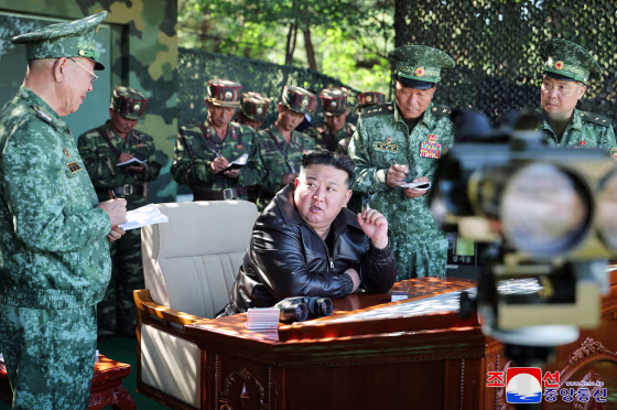 North Korean leader Kim Jong Un visits the training base of the special operations armed force of North Korea's army