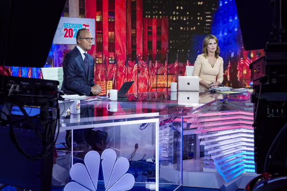 Lester Holt and Savannah Guthrie in Studio 1A