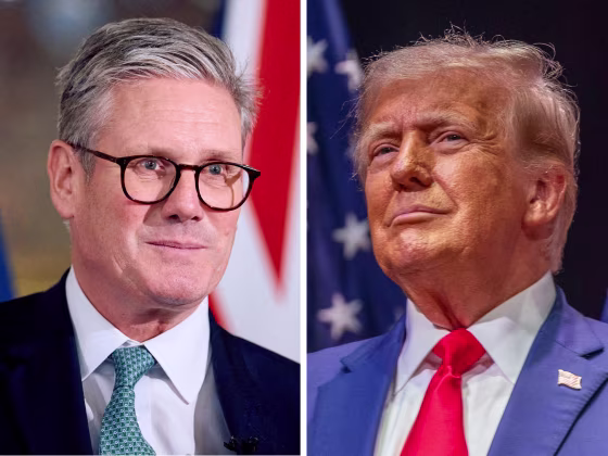 British Prime Minister Keir Starmer and former President Donald Trump.