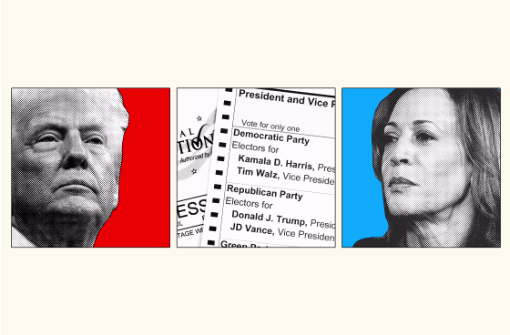 Photo Illustration: Donald Trump and Kamala Harris