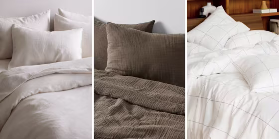 Cotton and linen are temperature-regulating, while synthetic fabrics are affordable and durable, according to our experts.