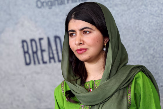 Malala Yousafzai arrives at the premiere