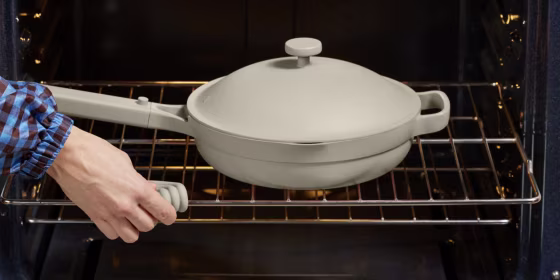 The Always Pan 2.0 is oven-safe and suitable for all types of stovetops.