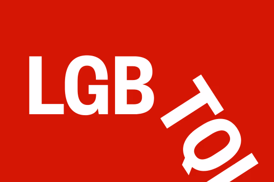 Photo Illustration: The acronym "LGBTQI" with the "TQI" falling off