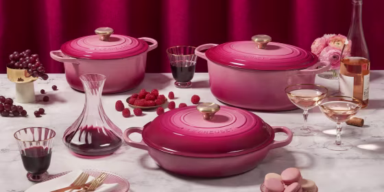 You can shop Dutch ovens, braisers and more in the berry color while supplies last.