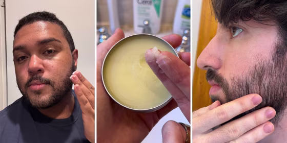 Beard balms can help soften beard and mustache hairs and moisturize the skin underneath, according to experts.