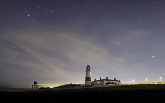 Mars, Jupiter, Venus and Saturn are visible in the sky over Whitburn, England, on Jan. 29, 2025