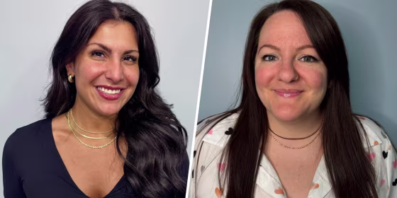 Commerce producers Alexa Arent and Checka Ciammaichelli wear the affordable necklace stack.