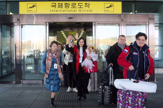 Russian tourists north korea