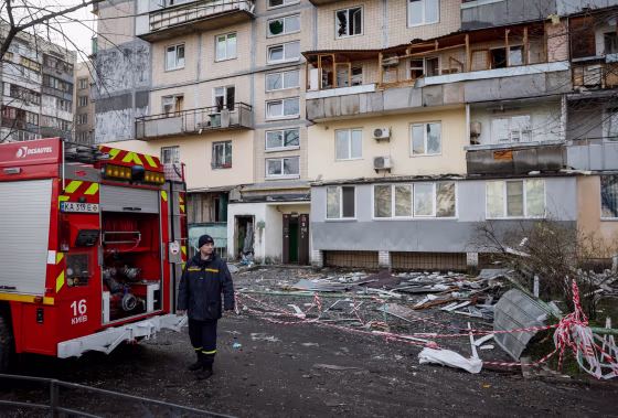 Russian drone strike in Kyiv