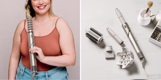 Depending on the attachment you use, the FlexStyle can serve as a hair dryer, curling iron, smoothing brush and more.