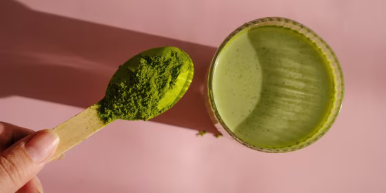 A type of green tea, matcha has an earthy, slightly bitter taste.