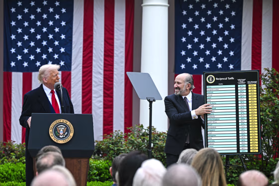 Image: President Donald Trump delivers remarks on reciprocal tariffs