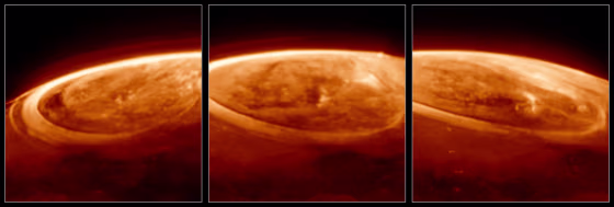 Observations of Jupiter’s auroras taken on Dec. 25, 2023.