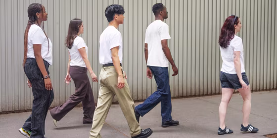We tested white t-shirts in a variety of fits and materials. Standard, relaxed, cotton blends and more were all a part of our testing criteria.