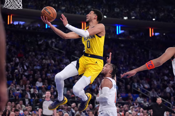 Pacers Knicks Basketball Tyrese Haliburton