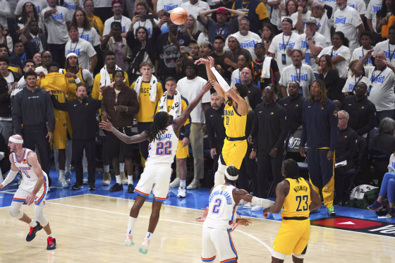 APTOPIX NBA Finals Pacers Thunder Basketball Tyrese Haliburton