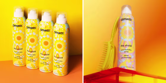 The spray can be used on damp or dry hair to protect from heat and prevent frizz.