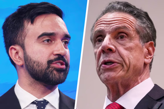 A side by side of Zohran Mamdani and Andrew Cuomo