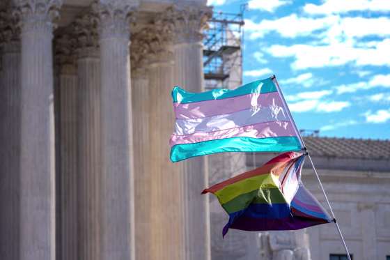 Transgender and pride flag.