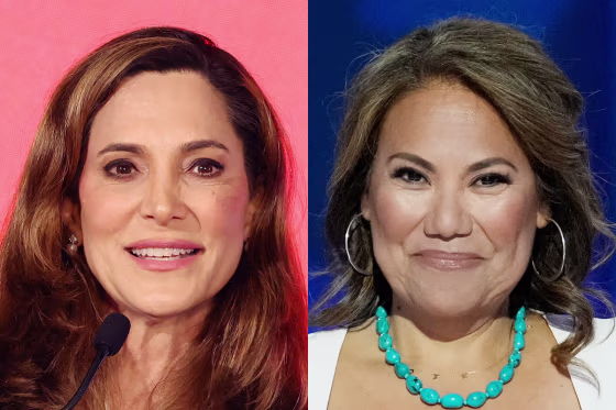 Side by side of Rep. Maria Elvira Salazar, R-Fla., and Rep. Veronica Escobar, D-Texas.