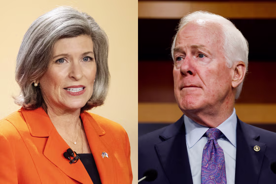 Side by side of Joni Ernst and John Cornyn