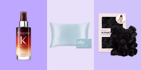 Materials like satin and silk help reduce breakage, while oils and serums can  hydrate hair strands overnight.
