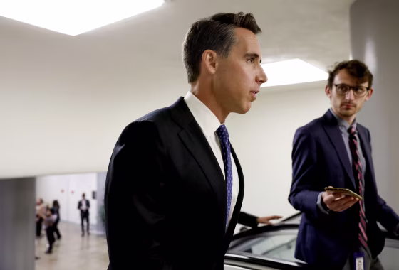 Sen. Josh Hawley, R-Mo., at the U.S. Capitol on Sept. 28, 2023. 