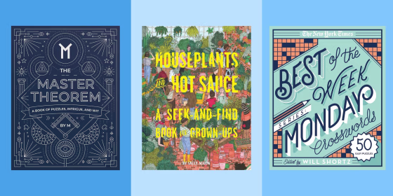 These puzzle books include word, logic, and visual games.
