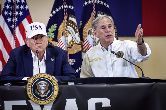 Image: President Trump Tours Devastation In Texas After Deadly Flash Flooding