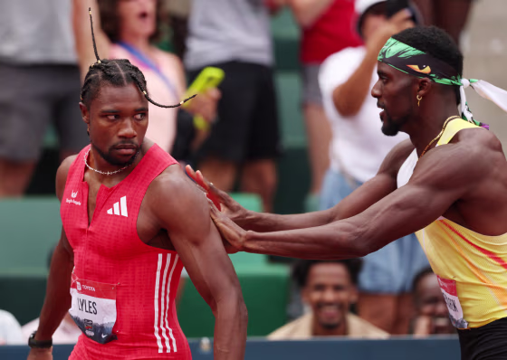 Kenny Bednarek pushes Noah Lyles