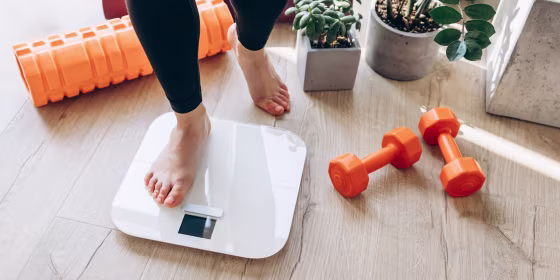 Smart scales look very similar to a regular scale, but connect to apps on your phone to track trends over time.