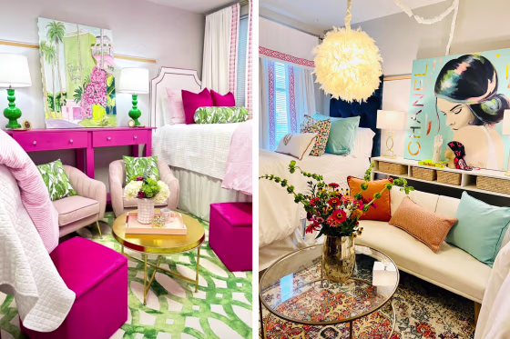 Dorm room makeovers by Shelly Gates / Mary Margaret Designs.
