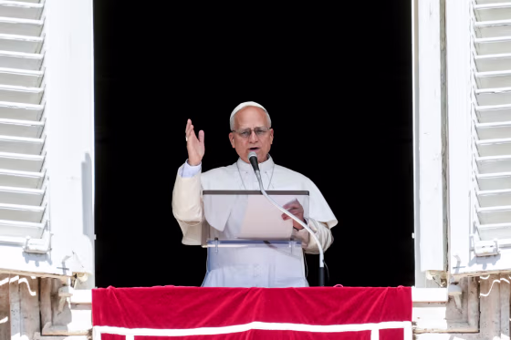 Pope Leo speaks outside