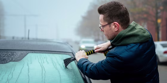 Many windshield scrapers come with brush attachments that make it easy to wipe away snow.