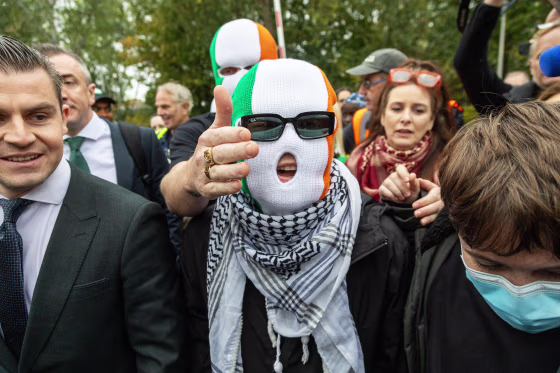 Member of Irish rap group, Liam Og O hAnnaidh's arrives at court