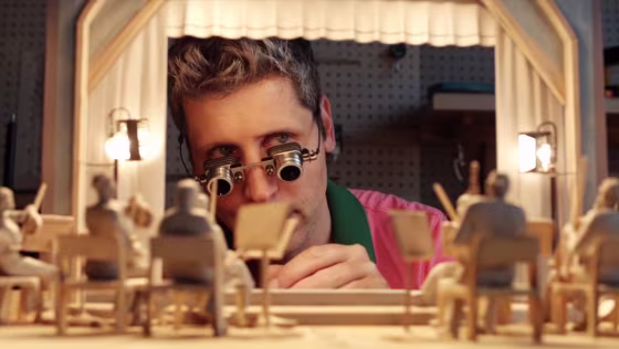 A still from a Sora 2 video depicting an AI version of Sam Altman.