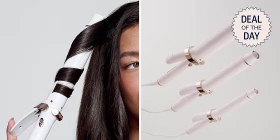 The T3 Singlepass Extra-Long Barrel curling iron is made from a ceramic blend that keeps hair shiny and moisturized.