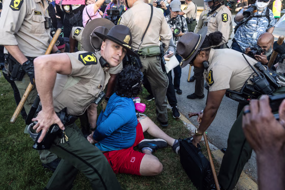 Image: Protesters Demonstrate Outside Of Chicago-Area ICE Facility