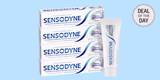 Sensodyne is my go-to toothpaste — especially during weeks where I’m whitening my teeth and putting them through the ringer.