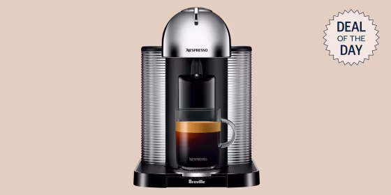 The Nespresso Vertuo is available in chrome, black and matte black finishes.