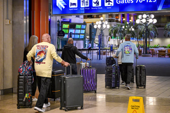 Travelers at airport.