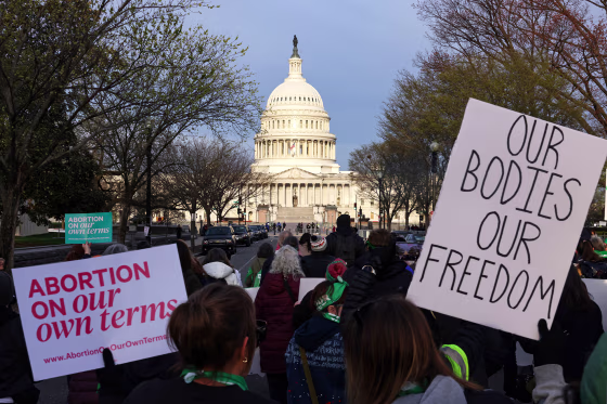 Women's March Mobilizes Hundreds For "Bans Off Our Mifepristone" Action Outside Supreme Court