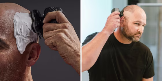 You can use a head shaver to get a closer shave at home and cut hair as close to the scalp as possible, experts say.
